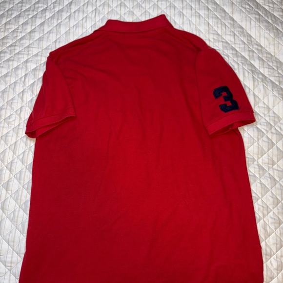 Polo Ralph Lauren Red Big Pony Polo Shirt Size L Navy #3 Sleeve USA Classic Fit - Picture 2 of 7